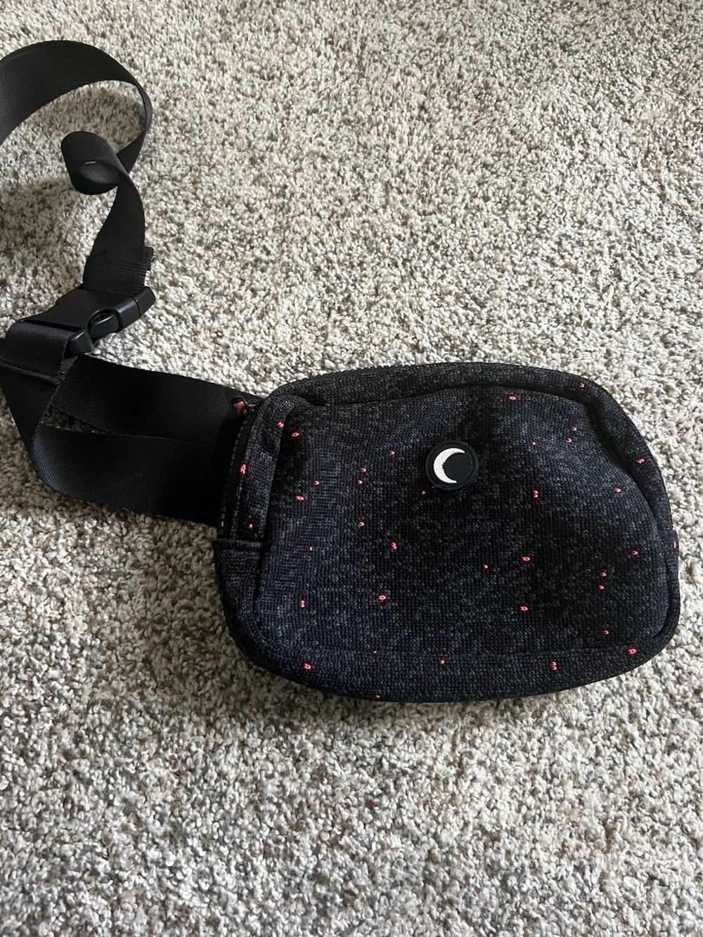 Black Crescent Logo Crossbody Sling Bag
